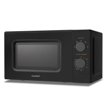 COMFEE' Black Compact Microwave Oven 700W with Manual Control - 20L Countertop Microwave for Small Kitchens, 5 Power Levels & Quick Defrost, CM-M202CC