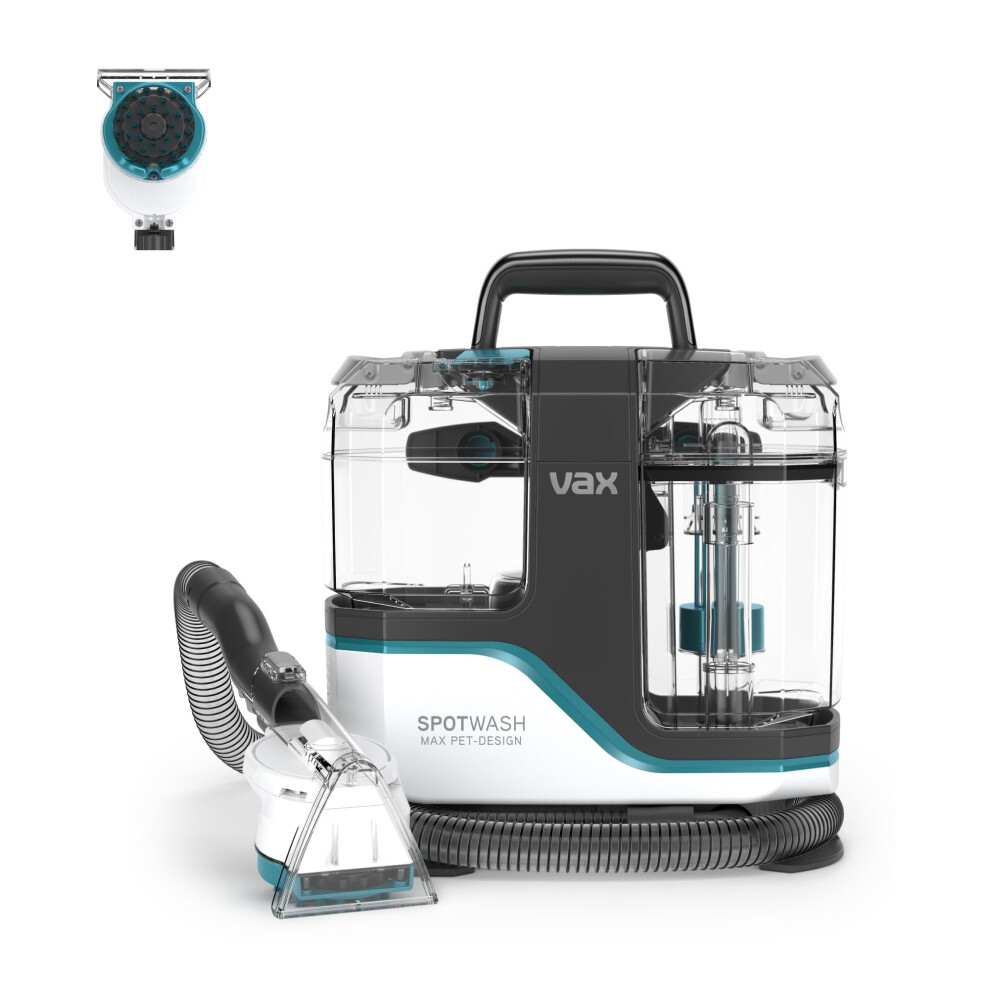 Vax 1-1-142784 SpotWash Max Pet-Design Spot Cleaner, Stain, Car, Upholstery, Sofa and Carpet Cleaning Machine XL Tanks, Motorised Tool and Antibacteri