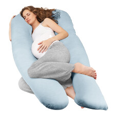 Nuliie Pregnancy Pillow for Sleeping, U Shaped Full Body Pillow with Washable Cooling Fabric Cover, Maternity Pillow Support for Back, Hips, Legs for