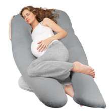 Nuliie Pregnancy Pillow for Sleeping, U Shaped Full Body Pillow with Washable Cooling Fabric Cover, Maternity Pillow Support for Back, Hips, Legs for