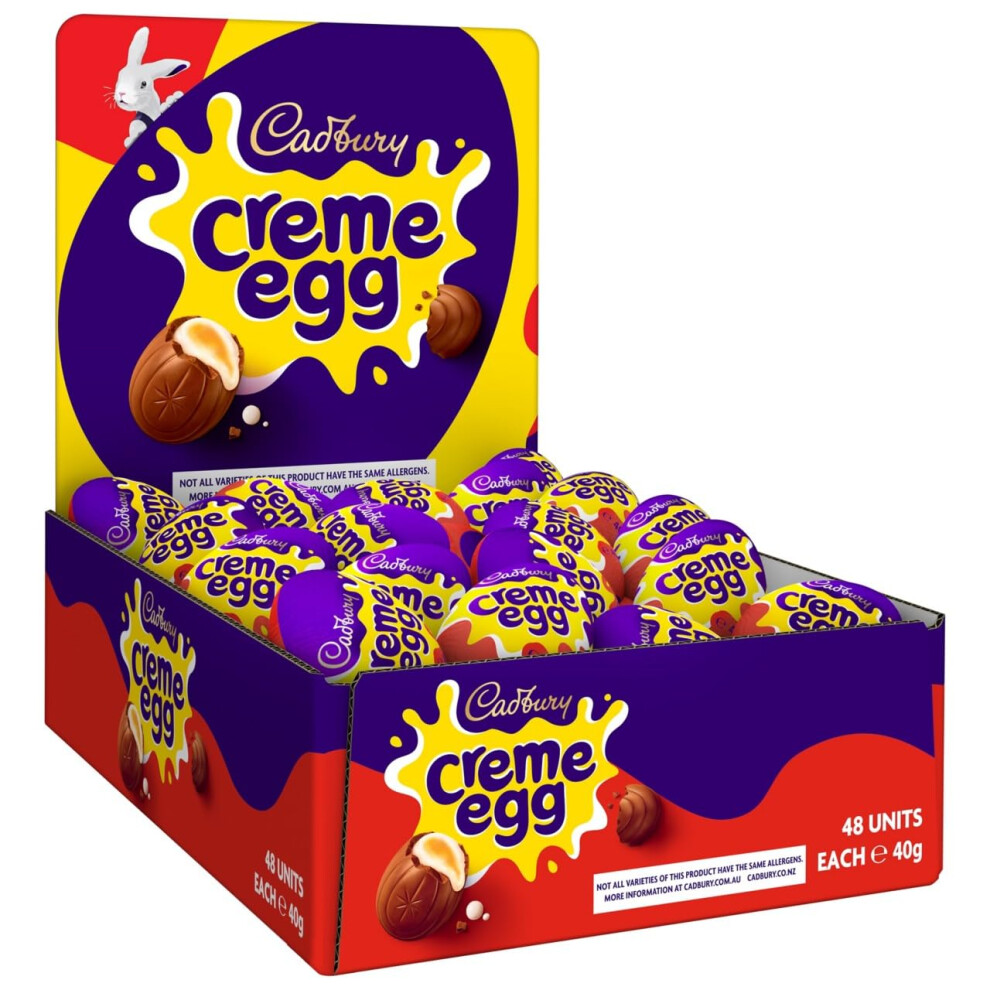 Cadbury Creme Eggs 48-Pack Milk Chocolate With Creamy Fondant Filling, 40 G Each