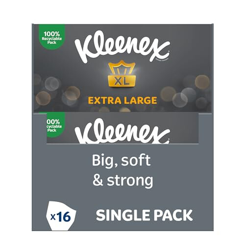 Kleenex Kleenex Extra Large Facial Tissues, 16 Standard Tissue Boxes (1440 Tissues) - 100% Recyclable Packaging