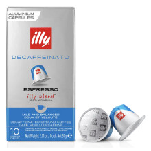 Illy Coffee Nespresso Compatible Capsules, Decaffeinato, Aluminium Coffee Capsules, Pack Of 10