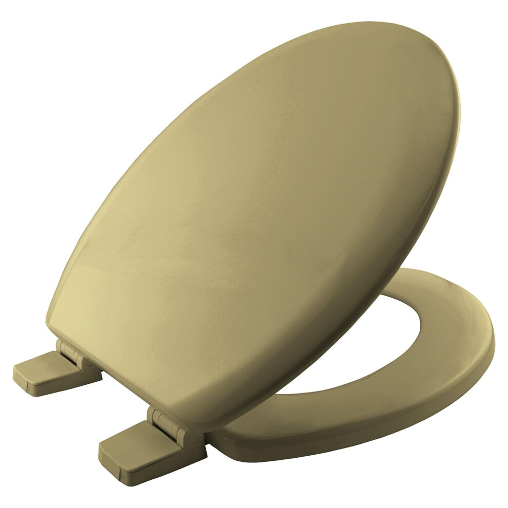 BEMIS Chicago Ultra-Fix Pampas Toilet Seat. Wooden Toilet Seat with Water Based Paint for Easy Clean. Adjustable Plastic Hinges, Universal & Easy Inst