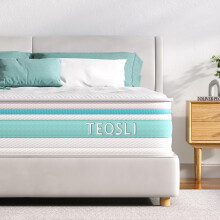 TeQsli Single Mattress, 3FT 7-Zone Gel Memory Foam Mattress, 10 Inch Pocket Sprung Hybrid Orthopedic Mattress Medium Firm for Pressure Relief and Moti
