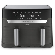 Tefal Easy Fry Dual Zone Digital air fryer, 2 Drawers, 8.3L, 8in1, Uses No Oil, Air Fry, Extra Crisp, Roast, Bake, Reheat, Dehydrate, 6 Portions, Non-