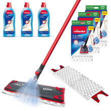 Bundle of Vileda 1-2 Spray Mop with Extra Head Replacement + Vileda 1-2 Spray Mop Refill, Pack of 2, 1-2 Spray Mop Head Replacements + 1-2 Spray Activ