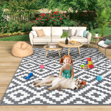 MOKANI Large Outdoor Rug for Patios Waterproof, Anti-slip Plastic Straw Garden Mat Carpet UV Resistant Indoor Area Rugs for Camping, Deck, Beach, Picn