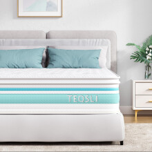 TeQsli Single Mattress, 3FT 7-Zone Gel Memory Foam, 10.6 Inch Pocket Sprung Hybrid Orthopedic Mattress Medium Firm for Pressure Relief and Motion Isol