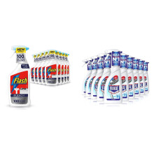 Flash Bleach Spray Multi Purpose Cleaner, 8 Litres (800 ml x 10), Stain & Grease Remover, Eucalyptus Scent & Viakal Limescale Remover Spray, Classic,