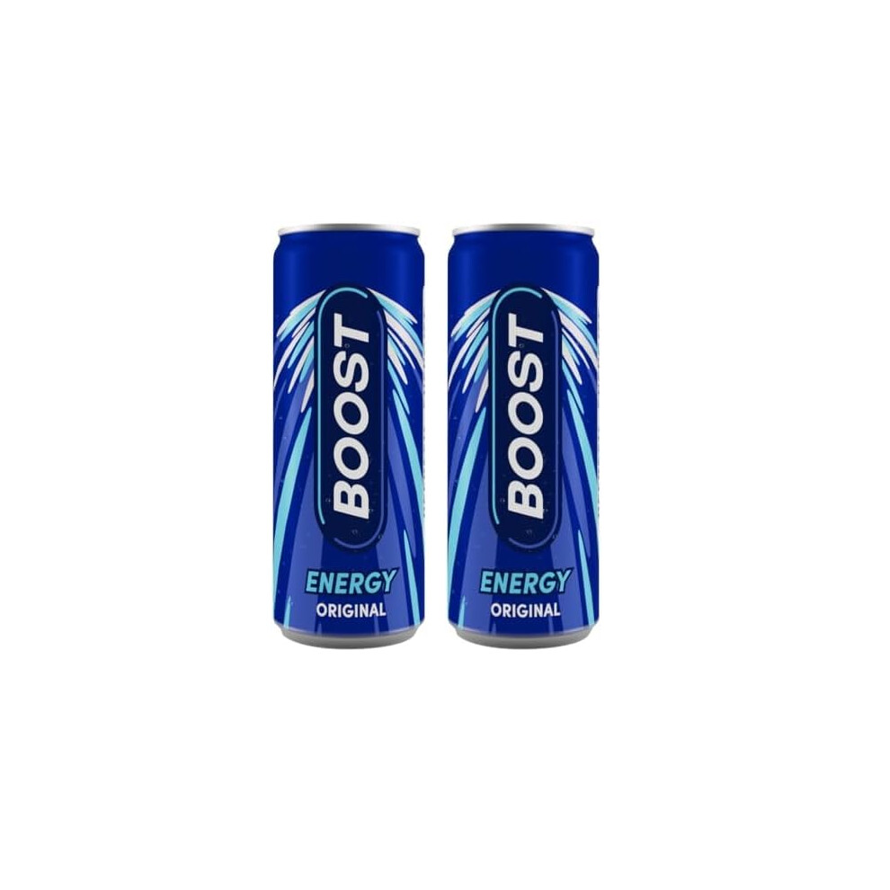 Boost Energy Drink Original Flavour - 48 Pack Drinks With Caffeine, Taurine And Vitamin B | Carbonated Energy Drinks | Gluten Free Vegan Low Calorie F