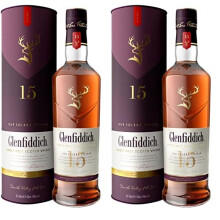 Glenfiddich 15 Year Old Single Malt Scotch Whisky ? 70cl (Pack of 2)