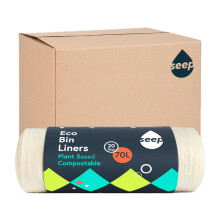 Seep Biodegradable Compostable 320 x 70L Bin Bag Liners - Food Waste Caddy Liners & Kitchen Bin Bags