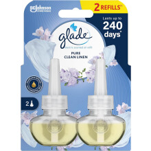 Glade Plug in Air Freshener Refill, Electric Scented Oil Room Air Freshener, Clean Linen, Pack of 6 Duos (12 x 20ml)