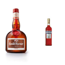 Grand Marnier - Cordon Rouge Cognac & Orange Liqueur, 50 cl & Campari 25% ABV Bitter, 70cl