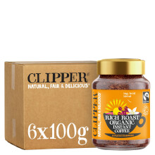 Clipper Rich Roast Organic Instant Coffee | 6 x 100g Jars | Bulk Buy for Home & Catering | Sustainable Fairtrade Coffee by Clipper Teas | Ethically So
