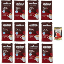 Lavazza Dek Intenso Decaf Ground Coffee 12x250g - Italian Espresso, Rich Full-Bodied, Suitable for All Coffee Machines