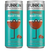 Funkin Espresso Martini Pre-Mixed Cocktail Cans 200 ml (Case of 12) - Premium Ready to Drink Cocktails - Bar Quality Drinks At Home - Nitro Infused (P