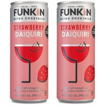 Funkin Strawberry Daiquiri Pre-Mixed Cocktail Cans 200 ml (Case of 12) | Premium Ready to Drink Cocktails - Bar Quality Drinks Made with Real Fruit an
