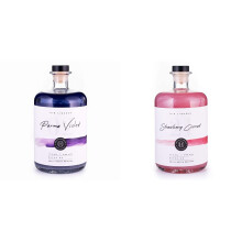 Shimmering Parma Violet Handmade Gin Liqueur 70cl - Premium Craft Gin - 20% ABV & Shimmering Strawberry Coconut Handmade Gin Liqueur 70cl - Premium Cr