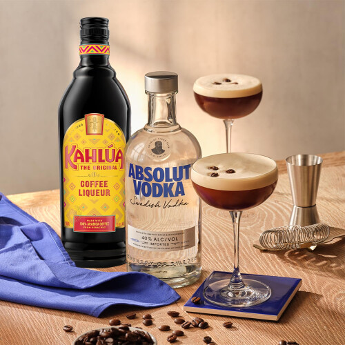 Absolut Vodka Original, 1L and Kahlua Coffee Liqueur, 70cl Espresso Martini Bundle 2