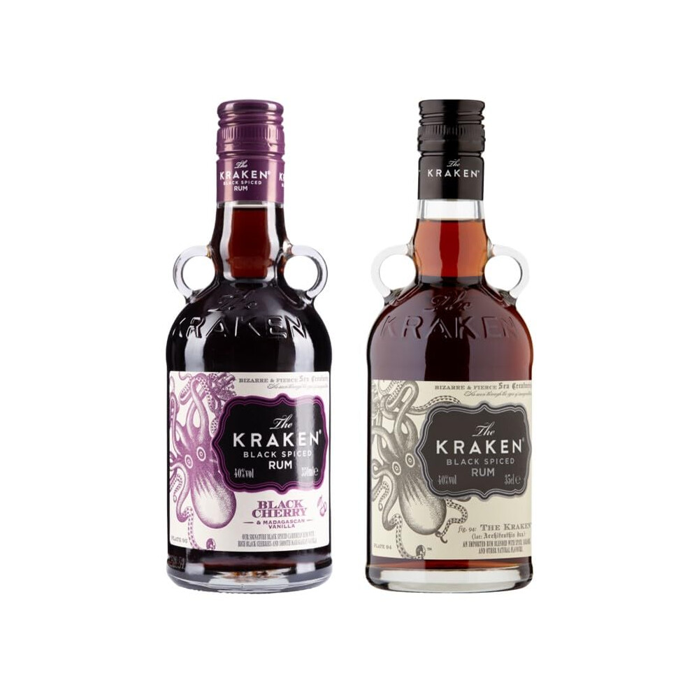 The Kraken Kraken Spiced Rum + Kraken Cherry And Madagascan Vanilla Spiced Rum- 2X35cl Black