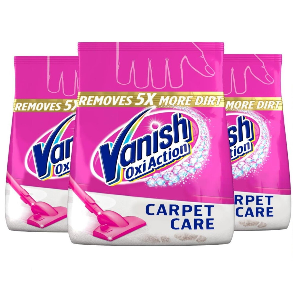 Vanish Carpet Cleaner + Upholyster, power Powder, Large Area Cleaning, Pack of 3, 650 grams each