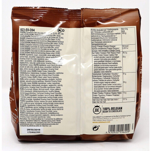Callebaut Callebaut Chocolate Bundle 3x400g Milk, Dark and White couverture callets 1