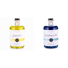 Limoncello Handmade Gin Liqueur 70cl - Refreshing Premium Craft Citrus Gin - 20% ABV and Blueberry & Pear Handmade Gin Liqueur 70cl - Premium Craft Gi