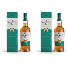 The Glenlivet 12 Year Old Single Malt Scotch Whisky (Double Oak), 70cl with Gift Box, Malt Whisky (Pack of 2)