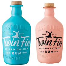 Twin Fin Spiced Golden Rum, 70 cl & Twin Fin Coconut & Lychee Rum, 70cl
