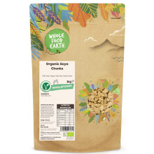 Wholefood Earth Organic SOYA Chunks 3kg GMO Free | Vegan | High Fibre | High Protein | Certified Organic (Packaging may vary)