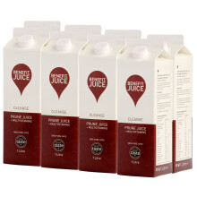 Benefit Drinks Pure Prune Juice - 8 x 1 Litre Cartons - Prune Juice for Constipation with with Vitamin A,C and E- Health Foods - Healthy Drinks