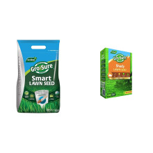 Gro-Sure Aqua Gel Coated Smart Grass Lawn Seed, 80 m2, 3.2 kg & Shady Lawn Seed, 10 m2, 300 g