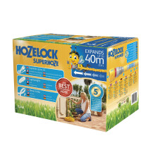 HOZELOCK - Superhoze Expanding Hose 40 m : Flexible Hose, Stretches up to 3x Original Length | With 2 Aquastop Fittings for a Watertight Connection: R