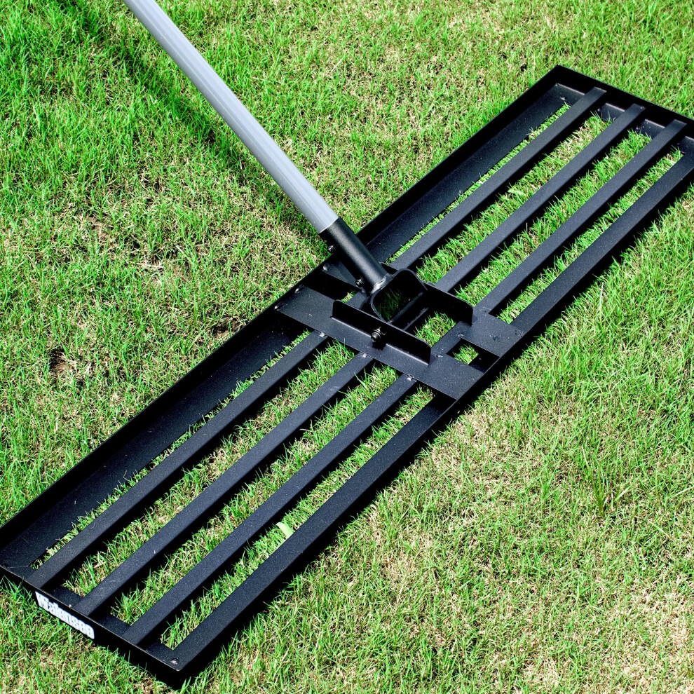 Walensee Lawn Leveling Rake, 213cm,114x25cm Levelawn Tool, Heavy Duty Effort Saving Lawn Level Tool, Stainless Steel Handle Lawn Leveler for Yard Gard