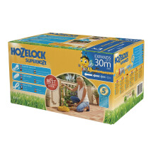 HOZELOCK - Superhoze Expanding Hose 30 m : Flexible Hose, Stretches up to 3x Original Length | With 2 Aquastop Fittings for a Watertight Connection: R
