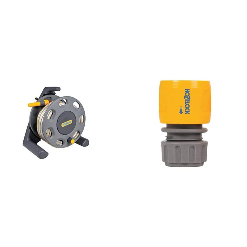 Hozelock 30m Compact Reel with 15m Hose & Hose end connector (12.5mm & 15mm)