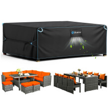 Duerer Garden Furniture Covers Waterproof 270 x 180 x 89cm Outdoor Patio Furniture Covers 420D Oxford, for Rattan Set, Sofa Table Chair Set Cover, Ant