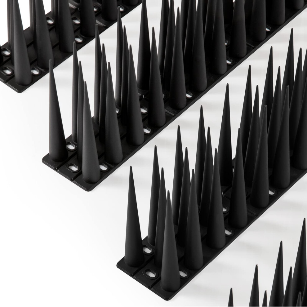Offo Bird Spikes High For Anti Pigeons Spikes To Keep Bird Or Animals Away, Fence Spikes Of Bird Deterrent Covers 12M, Height 10Cm,Black 5051218521783