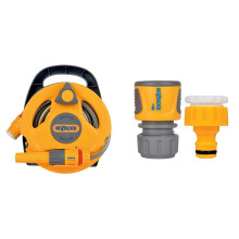 HOZELOCK - Micro Reel 10m : Ideal for patios, balconies and small gardens, compact and practical & Outdoor Tap Connector Kit + Hose Connector ? 12.5-1