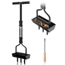 EEIEER Lawn Aerator, Hollow Tine Aerator Core Aerating with Storage Tray and Garden Tools, T-Handle Grass Aerator Heavy Duty Aeration Lawn Scarifier M