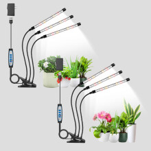 wolezek Grow Light, 2 Pack 6000K Full Spectrum Grow Lights for Indoor Plants, LED Plant Grow Lights Indoor with Clip, Auto ON & Off Timer 6/12/16H, 3