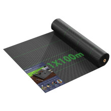 BEEWAY Weed Control Membrane 1m x 100m/Roll, Heavy Duty Weed Suppressant Membrane 90gsm, UV Stabilised Weed Barrier Fabric/Ground Cover for Patios Gar