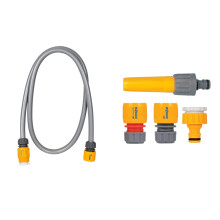 HOZELOCK 2352 Hose Fitting Starter Set & Hozelock 6005A0000 Hose Connection Set, Grey, Yellow, 21mm x 26.5mm