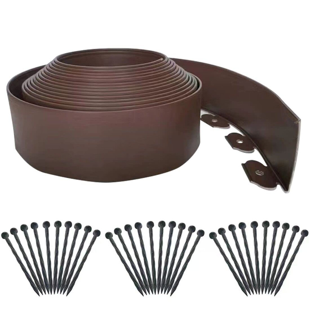 Lawn Edging Border 10M,Garden Edging Borders No Dig[Extra Tall 10Cm High] With 30Pcs Stakes,Flexible Landscape Edging,Mini Plastic Fence For Yard Flow 5051218523701
