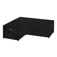 Dokon L-Shape Garden Furniture Covers Waterproof Heavy Duty 600D Oxford Fabric Windproof Anti-UV Outdoor Rattan Corner Sofa Cover with Air Vent, Patio