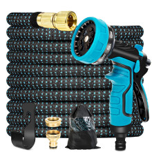 Hose Pipe, Garden Hose Leak-Proof with 8-Function Sprayer, 125FT Hose for Garden, No-Kink Flexible Water Hosepipe with Solid Brass Fittings for Wateri