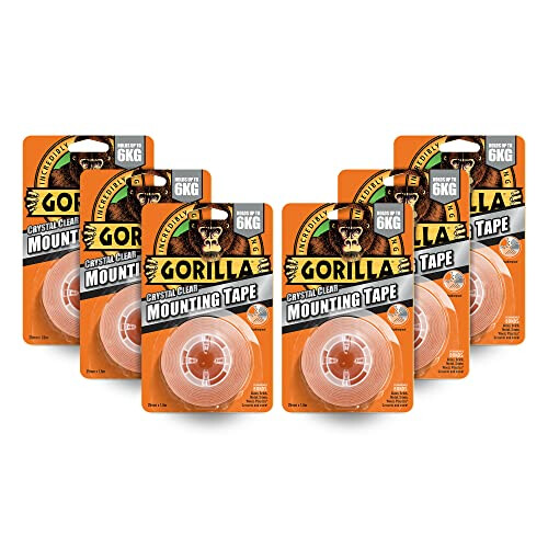 Gorilla Gorilla 3044100 Double Sided Mounting Tape Clear 1.5m (6 Pack)