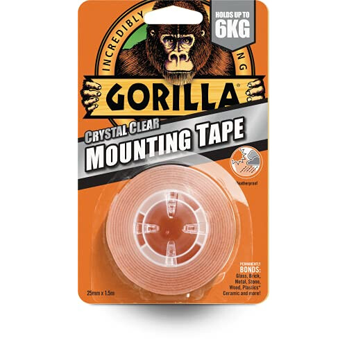 Gorilla Gorilla 3044100 Double Sided Mounting Tape Clear 1.5m (6 Pack) 1